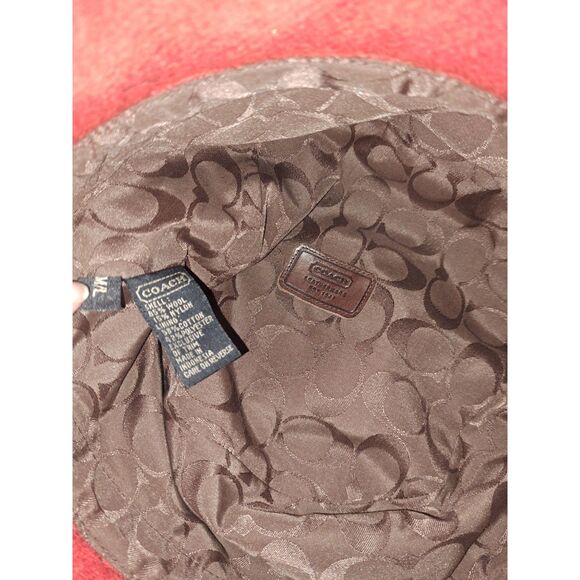 GORGEOUS Classy Classic Coach Women's Wool Blend Bucket Hat Sunset Red Size M/L - Picture 6 of 11